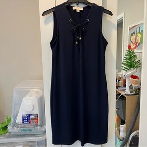 Michael Kors Navy Sleeveless Sheath Dress